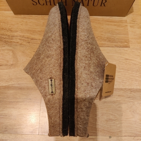 NEW Haflinger wool felt slippers with arch support Flair soft turf 39 beige - Picture 8 of 14